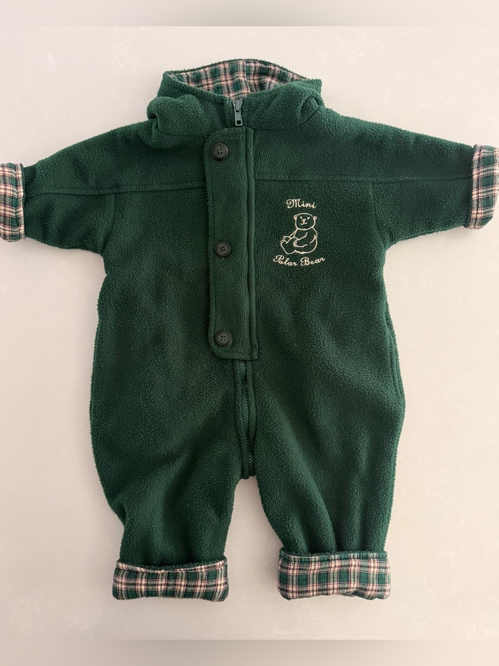 Vintage Chocolate Moose Fleece Bunting Jumpsuit • Size 18M